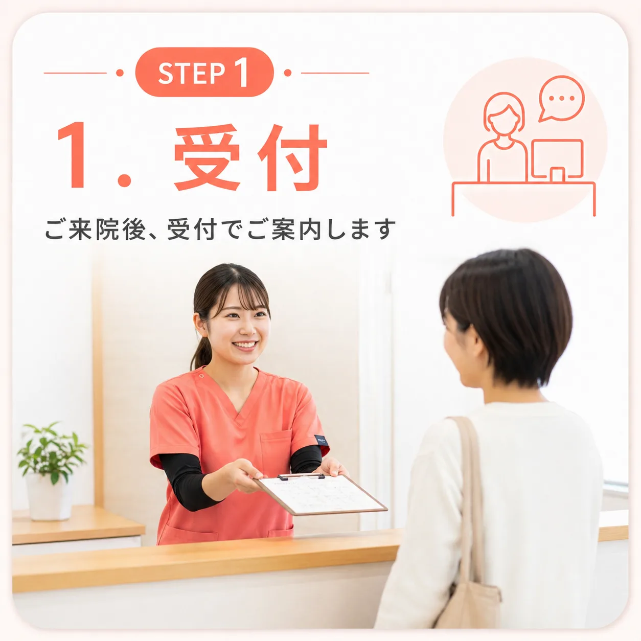 新潟中央区骨盤整骨院 新潟市中央区 施術の流れ 受付 | 整骨院・整体